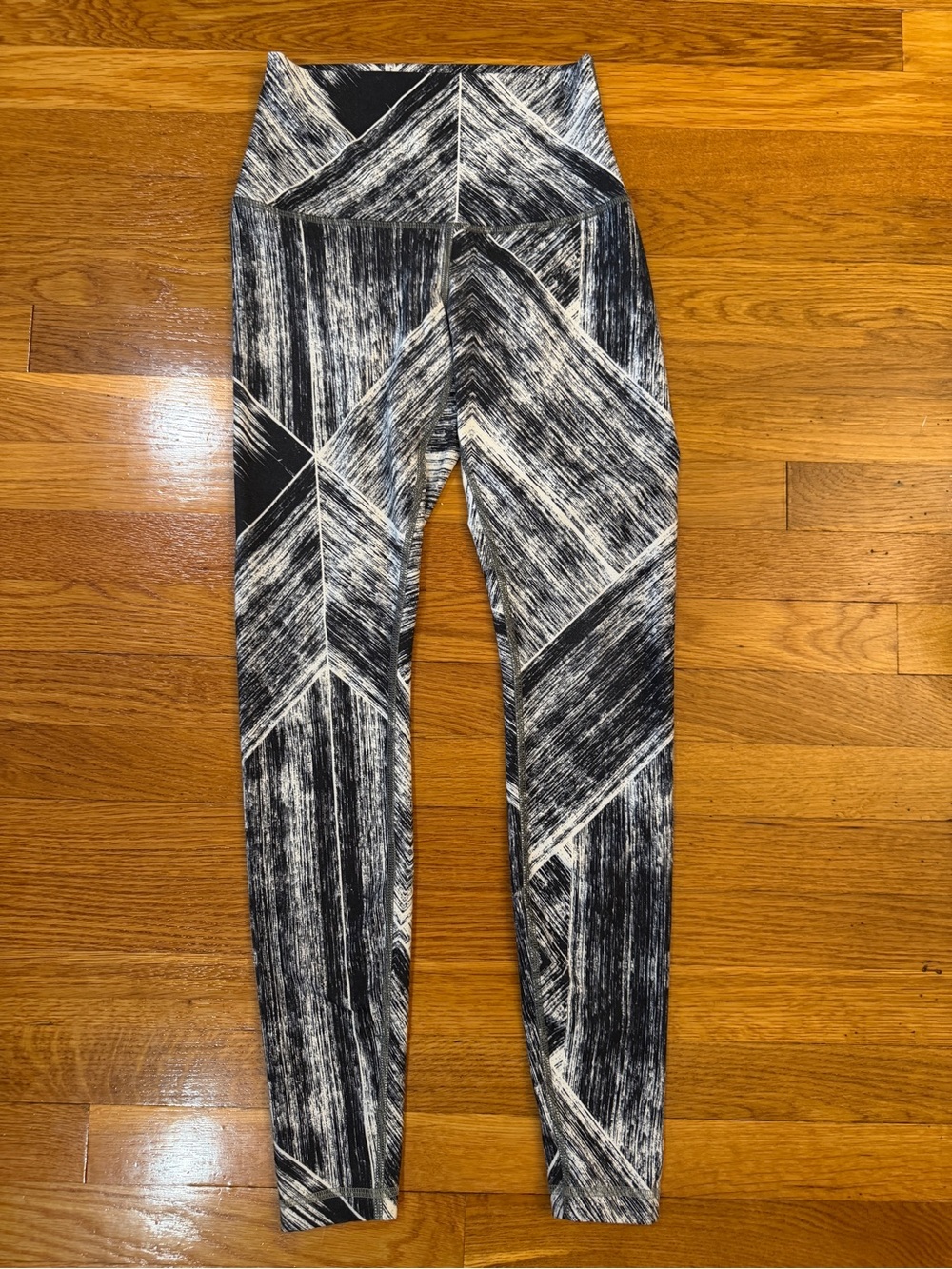Lululemon Wunder Under Pant Full-On Luon Roll Down Heat Wave White Black Est 2/4
